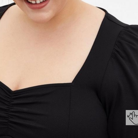 New! Plus Size 4X Torrid Black Mini Textured Knit Skater Dress - Picture 3 of 5